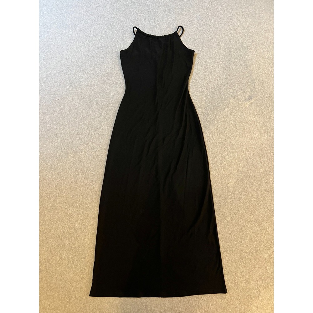 Gantos Maxi Dress Womens Small Black Sleeveless Stretch Nylon Spandex USA